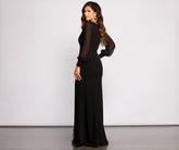 Veronica Front Slit Crepe Formal Dress Sai Feel